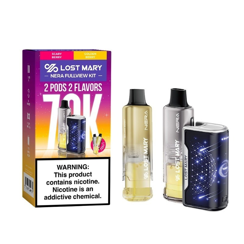 lost mary new vape Nera Fullview 70K Disposable Kit 5% Choose Flavor:Cotton Carnival Edition-Blue Razz Cotton Carnival C-Core Buy Air Bar Mini
