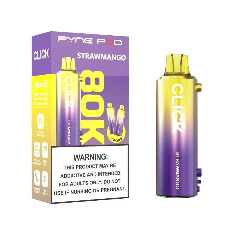 pyne pod disposable vape Click 80K Pod 5% Color:Dark Asteroid POD Mod Al Fakher Crown Bar
